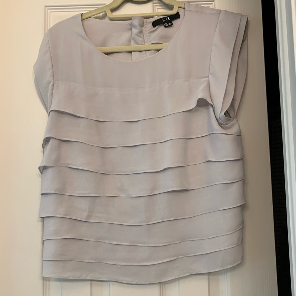 Gray Tiered Blouse